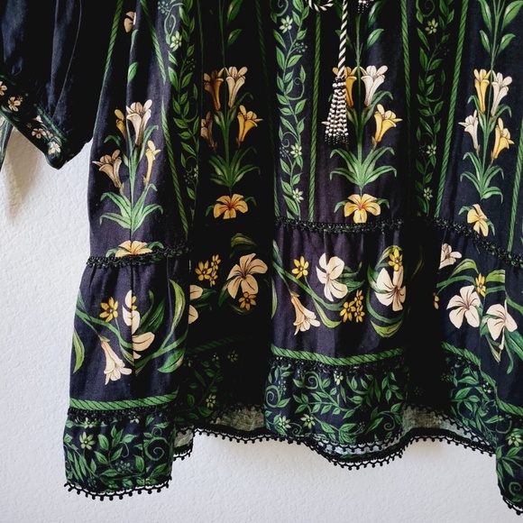 Unworn Farm Rio Floral Arch Linen Blend Dress - Picture 8 of 13